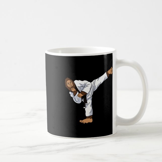 Bigfoot Sasquatch Karate Taekwondo Kickboxning Kar Kaffemugg (Höger)