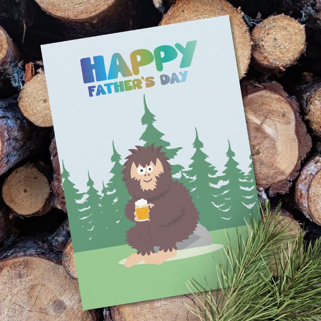 Bigfoot Sasquatch-platta Helgdag Fars dag Julkort (Skapare uppladdad)
