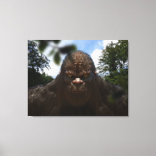 BIGFOOT SASQUATCH PORTRÄTT CANVASTRYCK