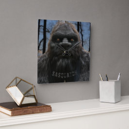 BIGFOOT SASQUATCH PORTRÄTT FYRKANTIG KLOCKA
