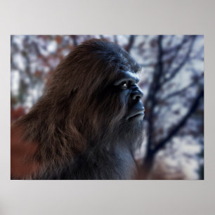 BIGFOOT SASQUATCH PORTRÄTT I PROFIL VID DUSK II POSTER