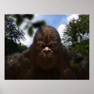 BIGFOOT SASQUATCH PORTRÄTT POSTER
