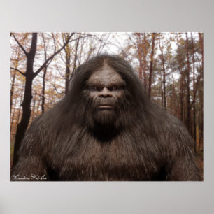 BIGFOOT SASQUATCH PORTRÄTT POSTER