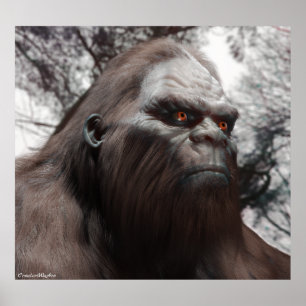 BIGFOOT SASQUATCH PORTRÄTT POSTER