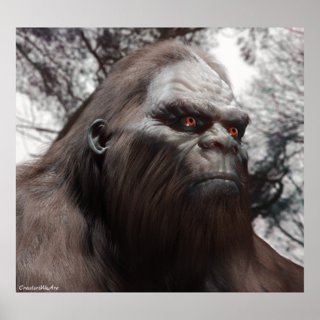BIGFOOT SASQUATCH PORTRÄTT POSTER (Framsidan)