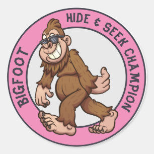 Bigfoot Sasquatch (redigerbart) Runt Klistermärke