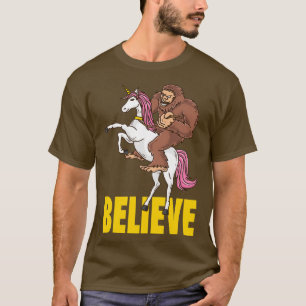 Bigfoot Sasquatch Riding Unicorn Gift T Shirt