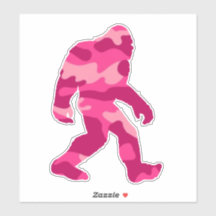 Bigfoot Sasquatch Rosa Kamouflage Klistermärke