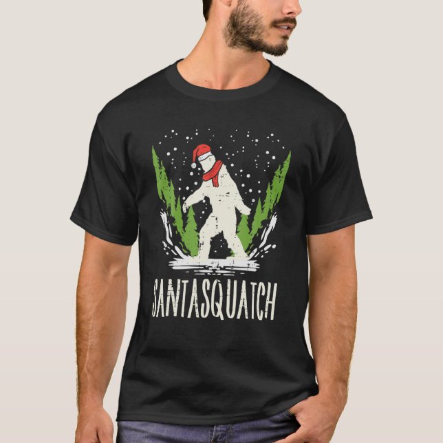 Bigfoot Sasquatch Santa Squatch jul Julafton Paj T Shirt (Framsida)