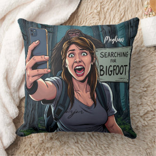 Bigfoot Sasquatch Selfie Kudde