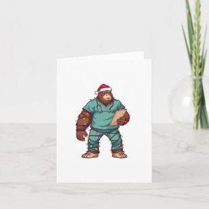 Bigfoot Sasquatch Sjuksköterska Jul Sjukvård Kort