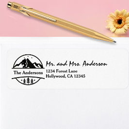 BigFoot Sasquatch Squatchy Forest Mountains - enke Returadress Etikett