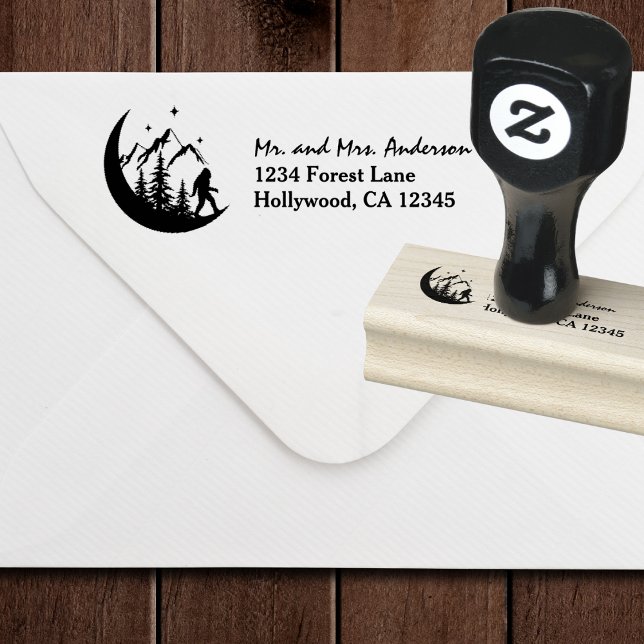 BigFoot Sasquatch Squatchy Forest Mountains Måne Stämpel (Skapare uppladdad)