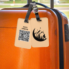 BigFoot Sasquatch Squatchy Skog Berg QR-kod Bagagebricka