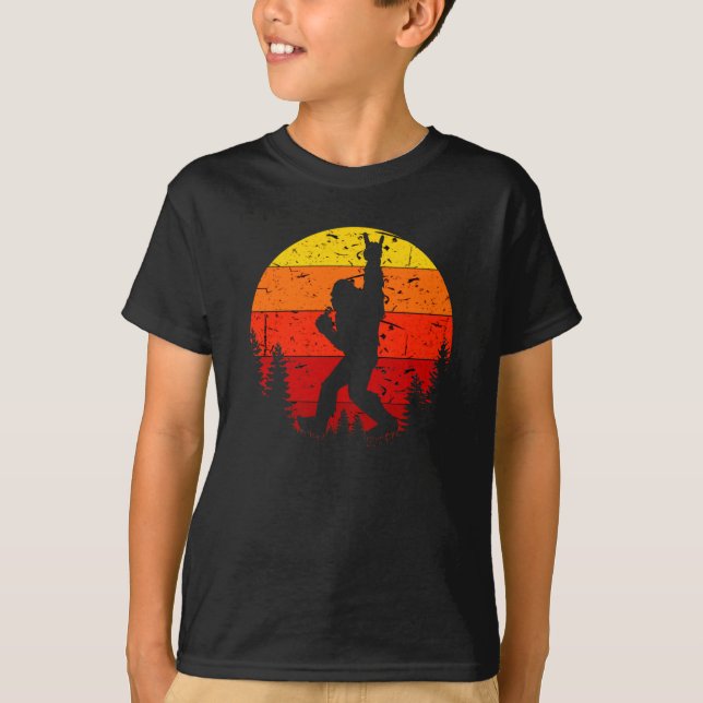 Bigfoot Sasquatch Sten Flagga Silhouette T Shirt (Framsida)
