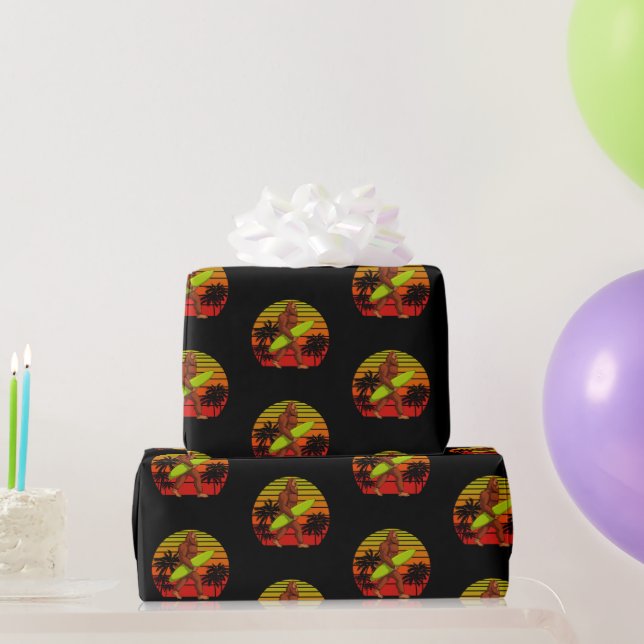 Bigfoot Sasquatch Surfer Surfa Board Presentpapper (Festgåvor)