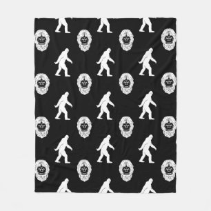 Bigfoot Sasquatch Svart & Vitt Fleecefilt