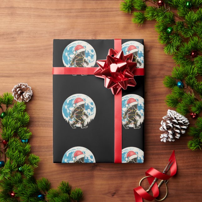 Bigfoot Sasquatch Tomte Måne Julbelysning Xmas Presentpapper (Julgåva)