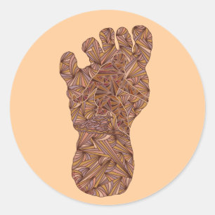 Bigfoot Sasquatch Track Squatchy Artwork Design Runt Klistermärke