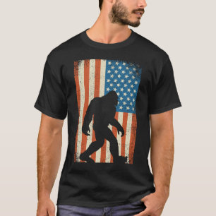 Bigfoot Sasquatch, tror jag Patriot American Flagg T Shirt
