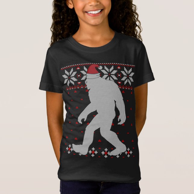 Bigfoot Sasquatch Ugly jul Sweater Bigfoot T Shirt (Framsida)