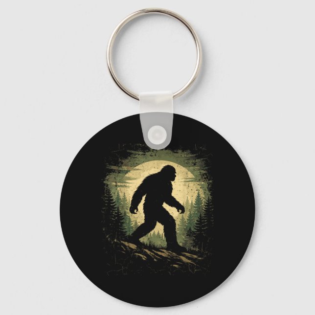 Bigfoot Sasquatch Vintage Skog Kryptid Trogen Nyckelring (Framsida)