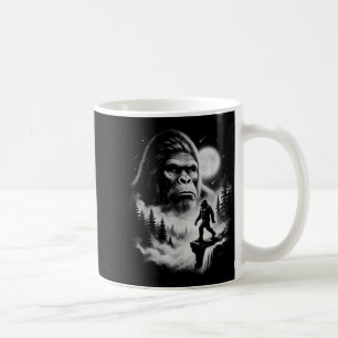 Bigfoot Sasquatch Vintage Vrålar åt Månen Skog Kaffemugg