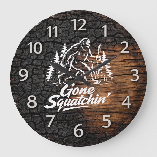 Bigfoot Sasquatch Wall Clock Stor Klocka (Framsida)