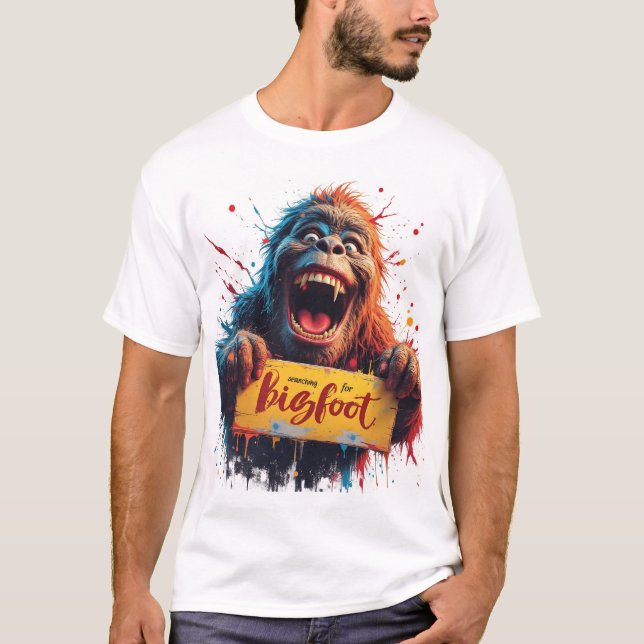 Bigfoot Sasquatch Yeti Monster Varelse T Shirt (Framsida)