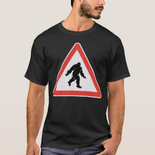 Bigfoot Sasquatch Yeti Road Sign Cryptozoology T Shirt