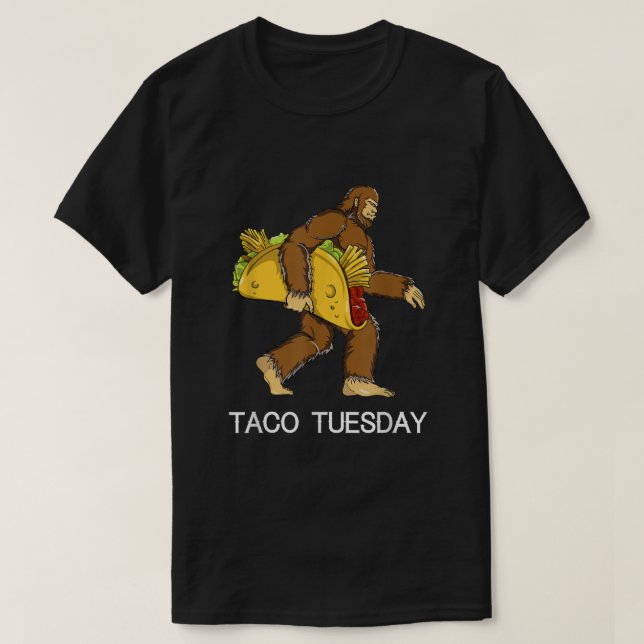 Bigfoot Sasquatch Yeti Taco tisdag Cinco De Mayo T Shirt (Design framsida)
