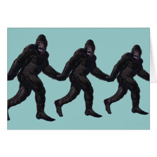 Bigfoot Sasquatch Yetti Hälsningskort