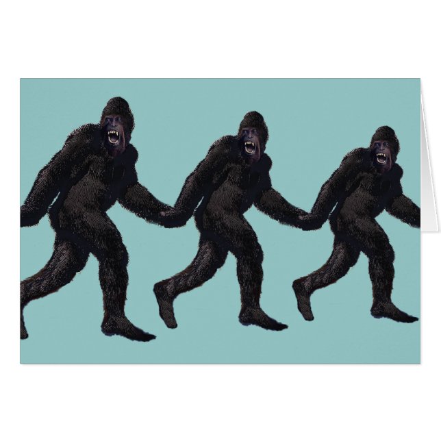 Bigfoot Sasquatch Yetti Hälsningskort (Framsidan Horizontal)