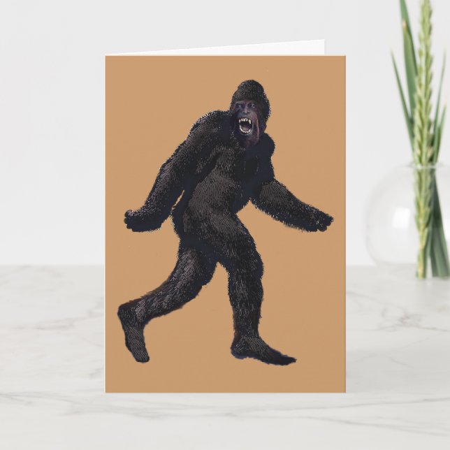 Bigfoot Sasquatch Yetti Helgkort (Framsida)