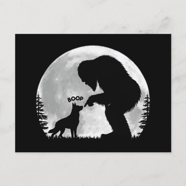 Bigfoot Schäferhund Nose Boop Helg Vykort (Framsida)