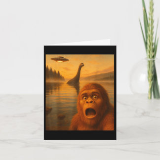 Bigfoot Selfie med Loch Ness Ufo Alien Gifts Manar Kort