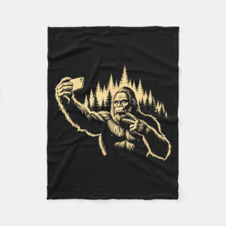 Bigfoot Selfie Rolig Sasquatch Fredstecken Kryptid Fleecefilt