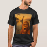 Bigfoot Selfie With Loch Ness UFO Alien Gifts Men  T Shirt<br><div class="desc">Bigfoot Selfie With Loch Ness UFO Alien Gifts Men Women Kids</div>