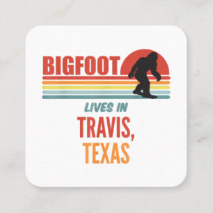 Bigfoot Sighting in Travis Texas Fyrkantigt Visitkort