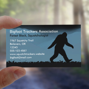 Bigfoot Silhouette på troendet för natt   Visitkort