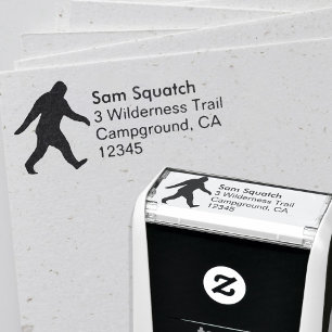 Bigfoot Silhouette Sasquatch-Returadress Självfärgande Stämpel