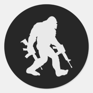 Bigfoot Silhouette Sasquatch Runt Klistermärke