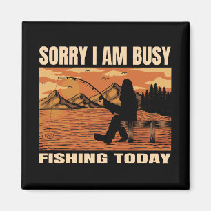 bigfoot silhuette Landskap sjö Magnet