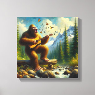 Bigfoot Singing Canvastryck