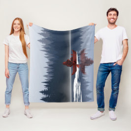 Bigfoot Sjö Canoe Wilderness Gräs Forest Fleecefilt