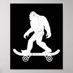 Bigfoot Skateboardåkare Yeti Sasquatch Skateboard Poster
