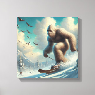 Bigfoot Skiing Canvastryck