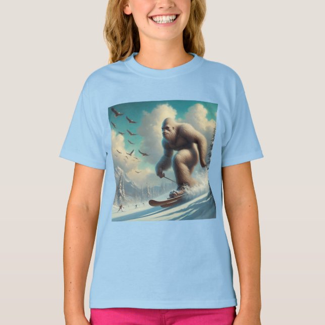 Bigfoot Skiing T Shirt (Framsida)