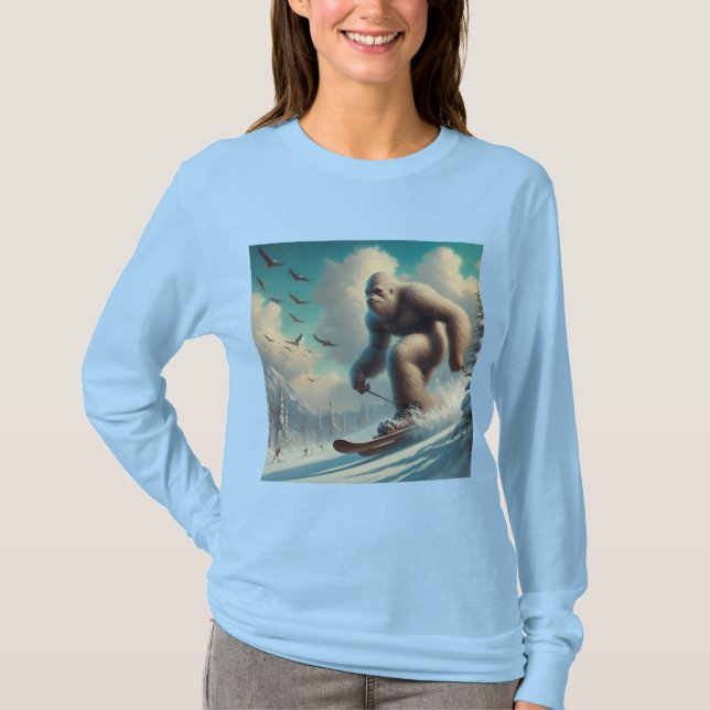 Bigfoot Skiing T Shirt (Framsida)