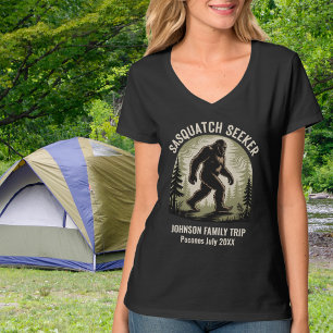 BigFoot Skog Sasquatch Sökande Familjesemester T Shirt